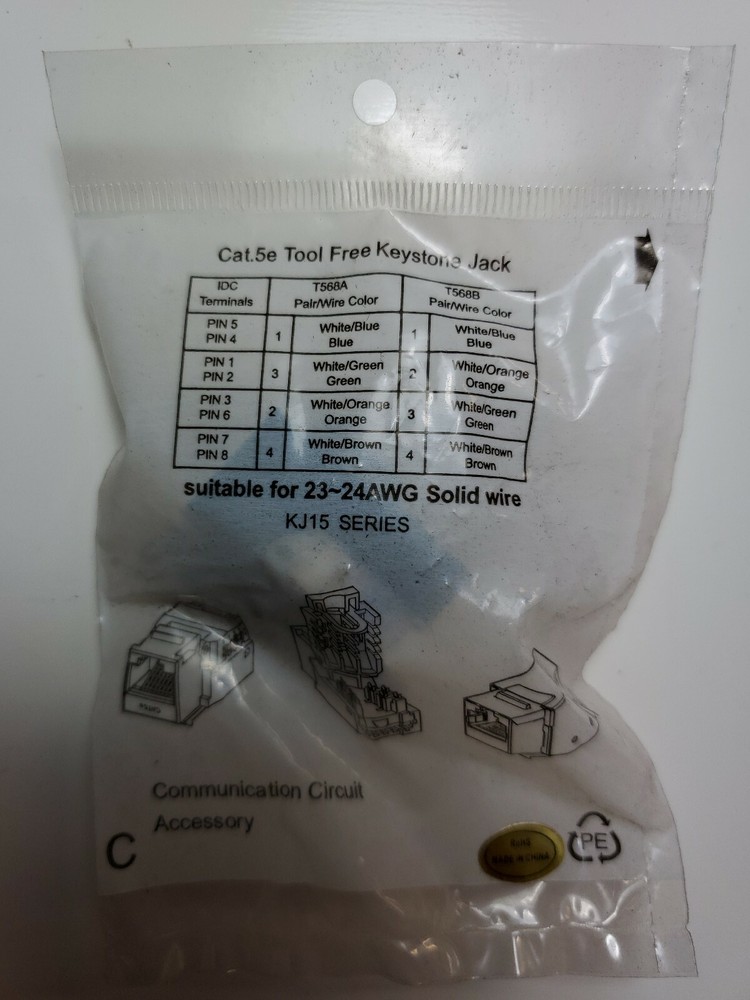MONOPRICE Plastic Datacom Jack,Cat5e,Tooless,1076, Black
