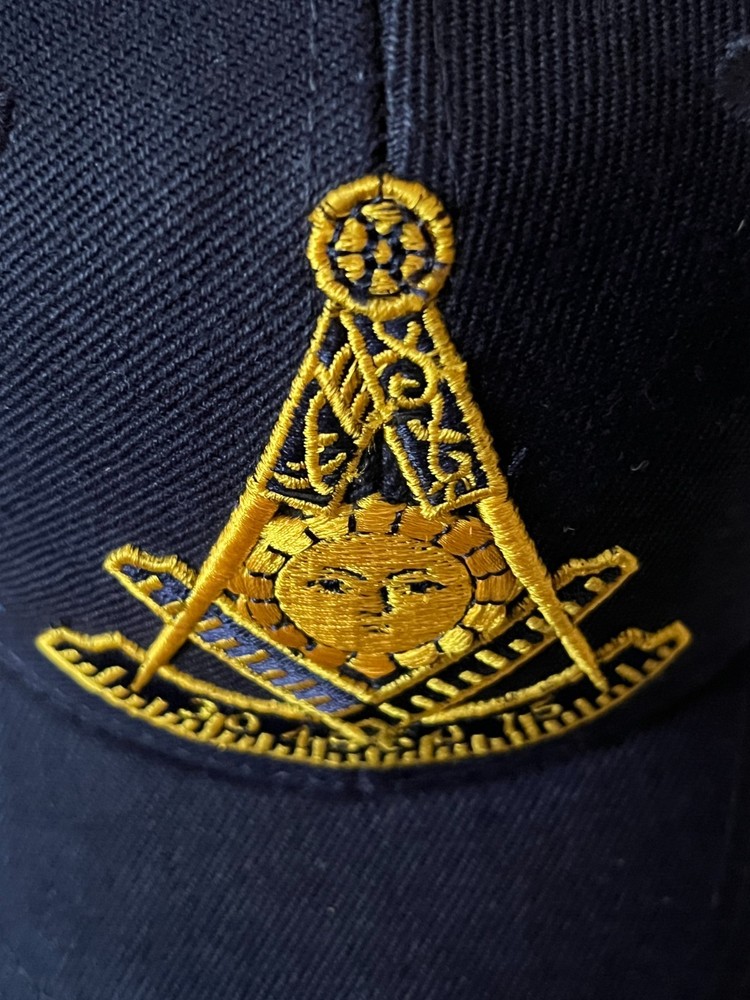 Blue Past Master Logo with Square Baseball Hat Cap Masonic Fraternity NEW!