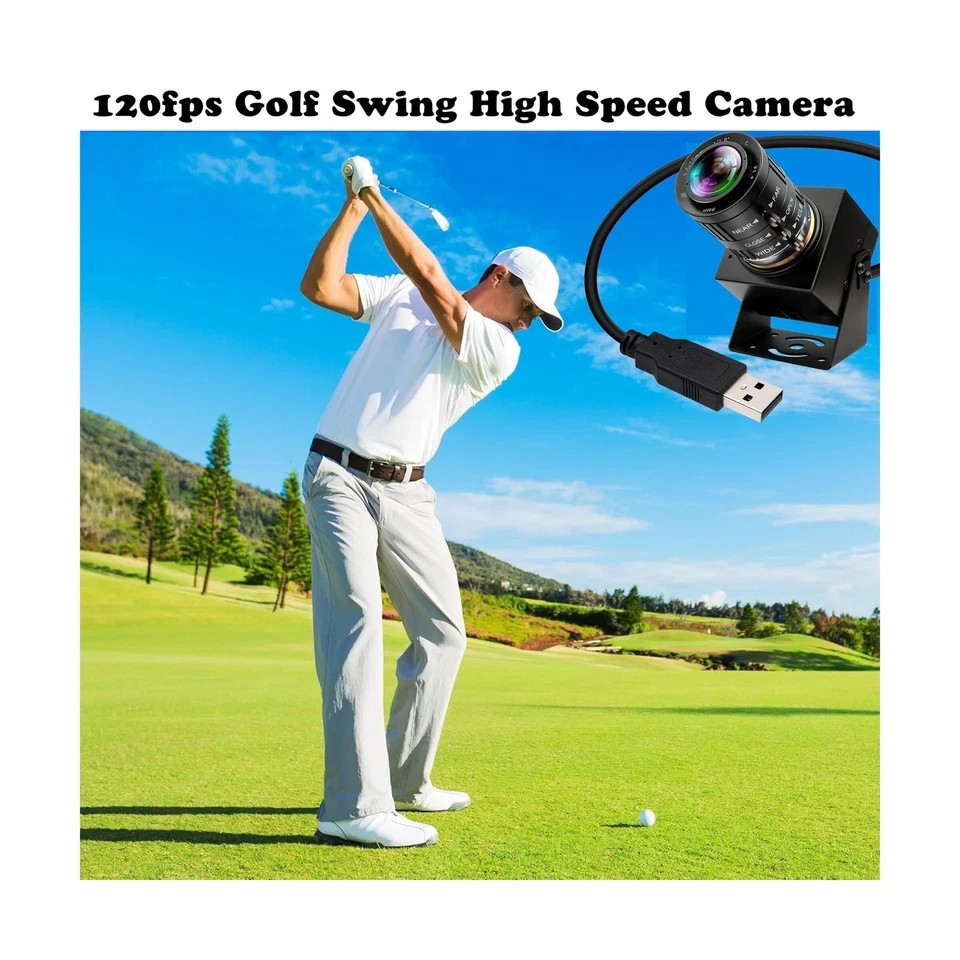 USB Camera 120fps High Speed ​​Webcam Golf Swing 4K 12Megapixels USB