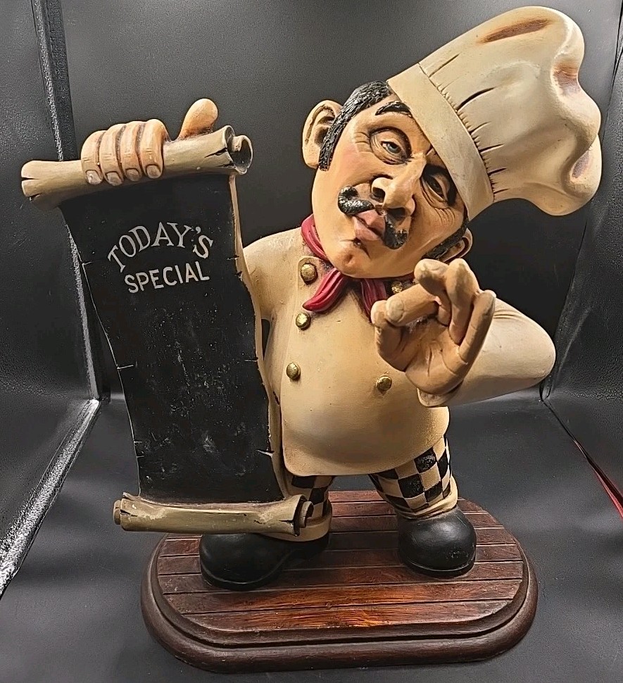 Peter Mook Pastry Cook Menu Display Chalkboard Restaurant Decor 18 inches Tall