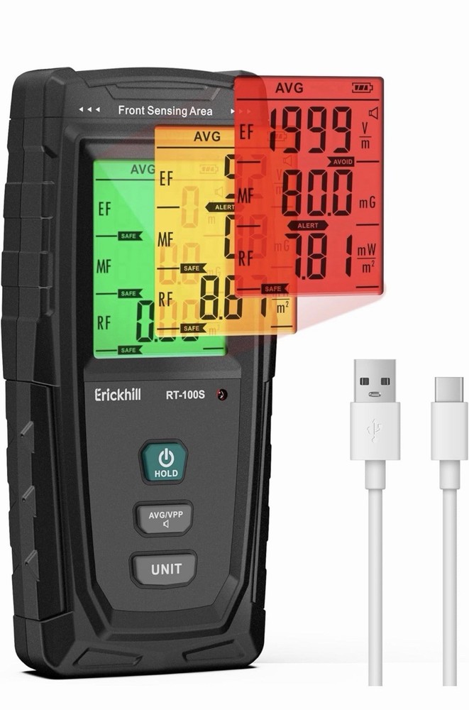 Erickhill RT-100S EMF Meter Tester Type-C Charging Electromagnetic Field Meter