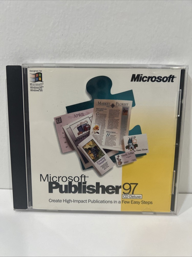Microsoft Publisher 97 PC Software CD Deluxe Version with CD Key
