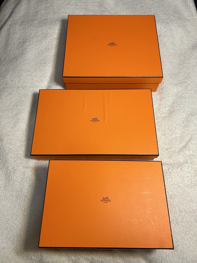 Authentic Hermès Empty Orange Gift Box Set (3 Boxes)