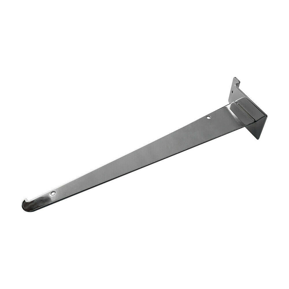 10" Slatwall Shelf Bracket, Chrome, Hanger Display Panel Shelf 20 Pc Set