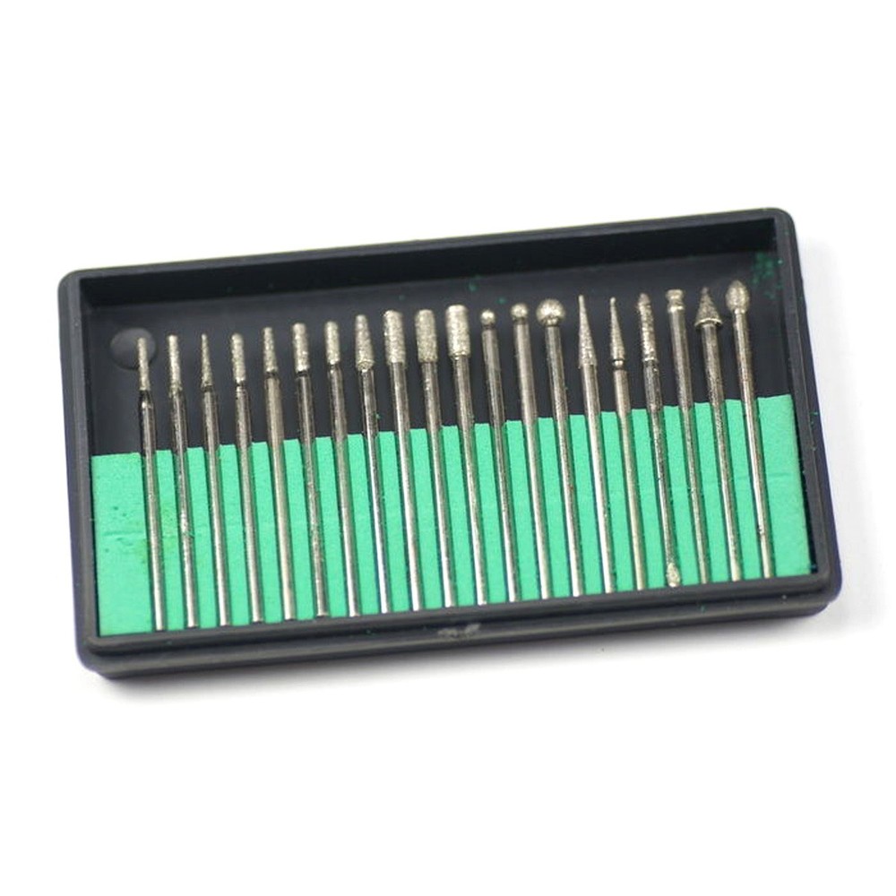 20x set Diamond Burrs tools fits dremel or rotary engraving Bits micro small