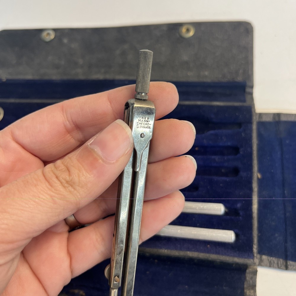 Vintage Friedmann Drafting Set – Made in Czechoslovakia – Partial Set with Case