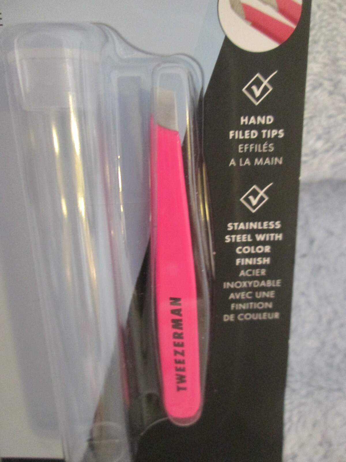 2 Tweezerman Mini Slant Tweezers With Case Pink New