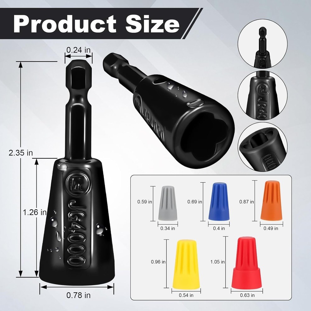 4 Pcs Multifunctional Wire Twister Tool for Drill, Standard, White、black