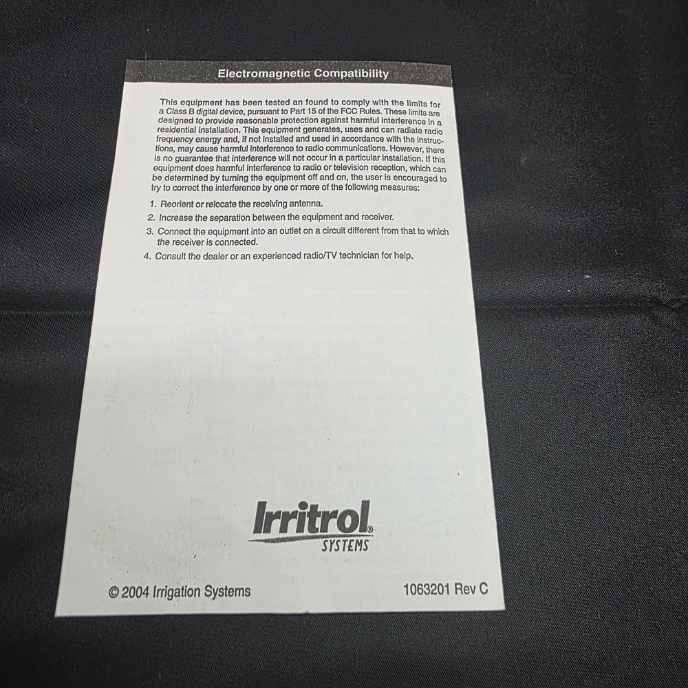 Irritrol SR-1 Pump Start Relay
