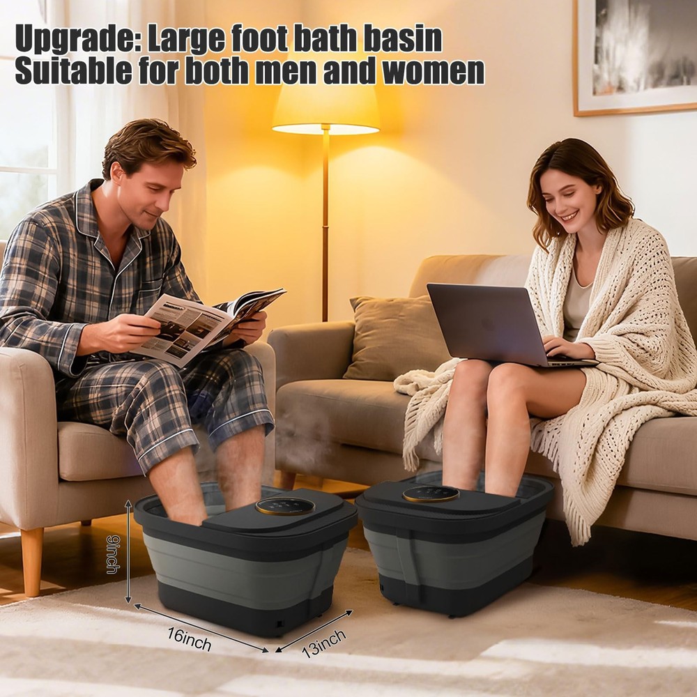 Foot Spa Bath Massager with Heat, Bubble, Temperature Control, Remote Control...