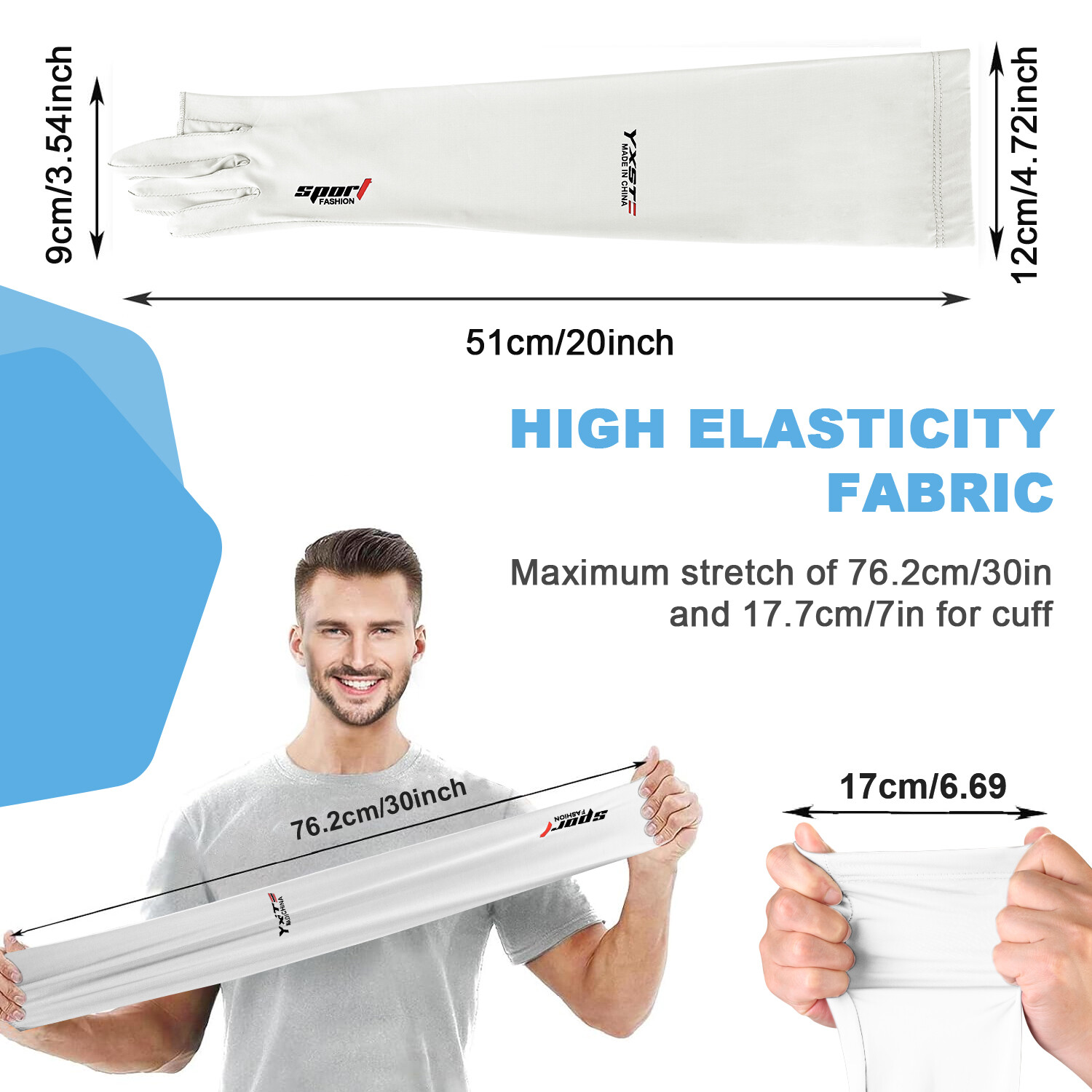 1 Pairs Cooling Arm Sleeves Cover UV Sun Protection Sports Outdoor For Men Women