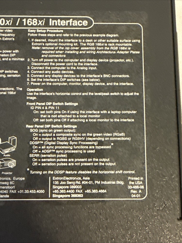 Extron RGB 160xi Universal Computer-Video & Audio Interface with ADSP 60-378-01
