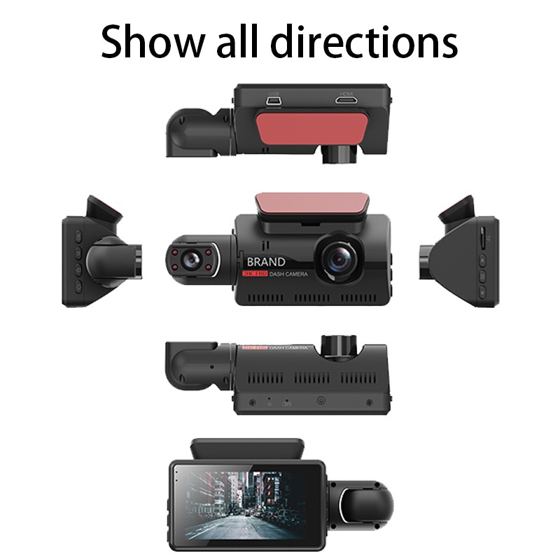3 inch Car DVR Touch Screen Driving Video Recorder G-sensor Front+Inside Camera