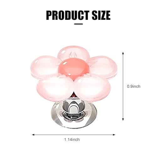 Car Push Start Button Cover, Flower Shape 3D Stereo Engine Quick 1 PC Pink