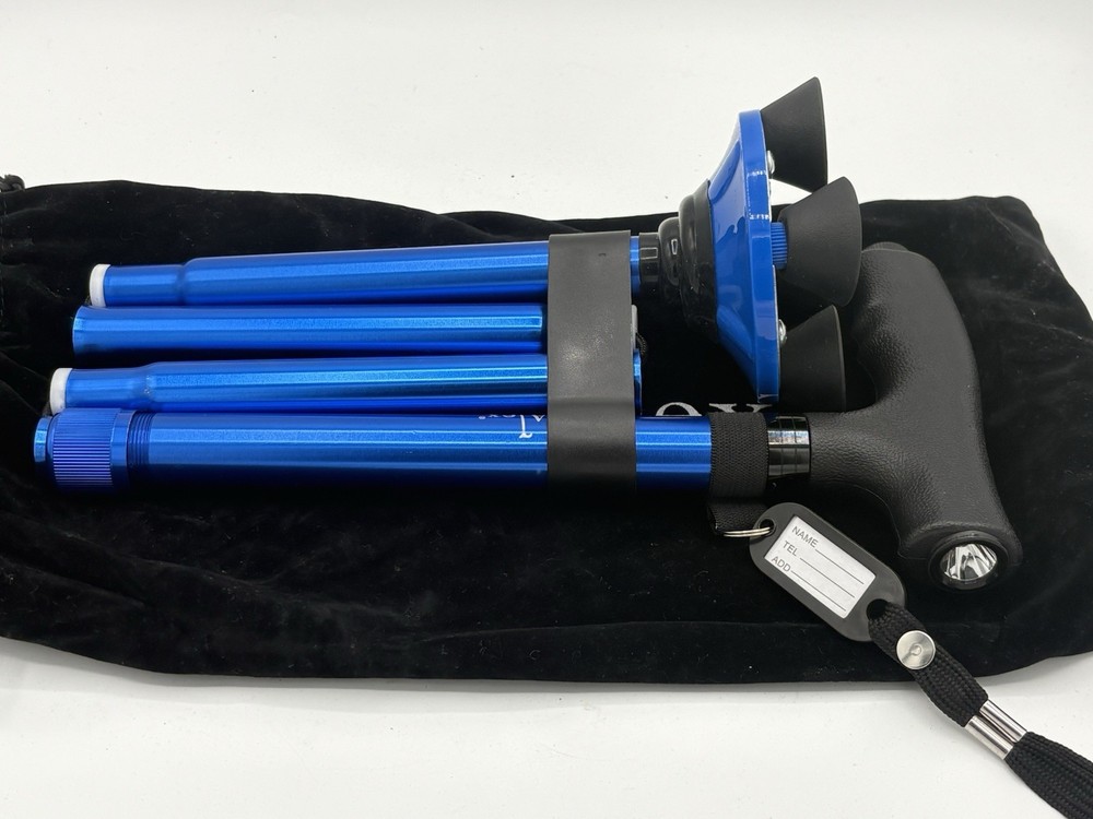 Big Alex Folding Walking Cane With LED Light Adjustable From 30”-35” Blue