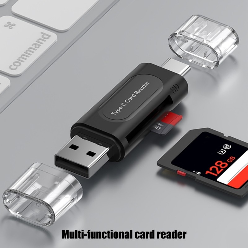 Universal Type C SDTF Card Reader USB2.0 Interfaces 128GB Support No Driver