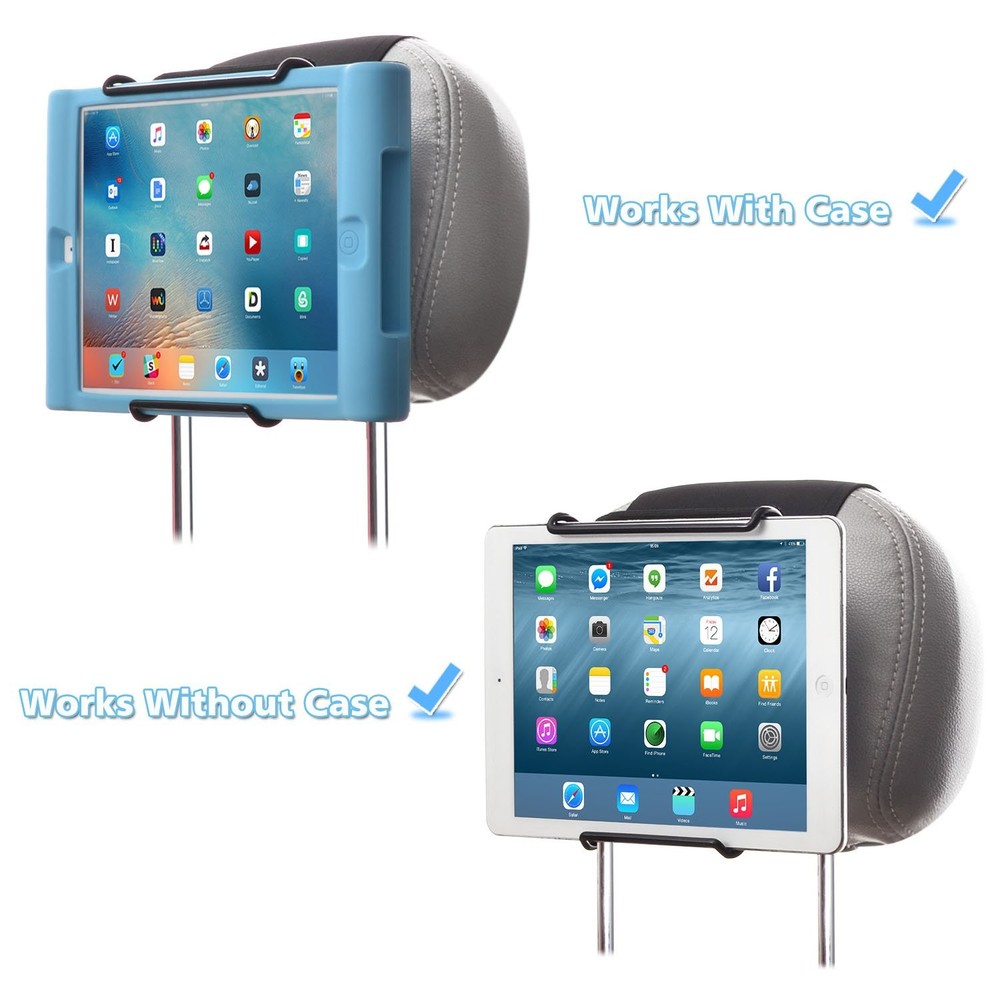 WANPOOL Universal Car Headrest Mount Holder with Angle-Adjustable Clamp for Tabl