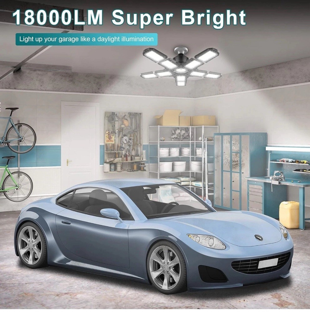 Garage Light- 2 Pack LED Bulb - Super Bright Shop Ceiling Lights Deformable