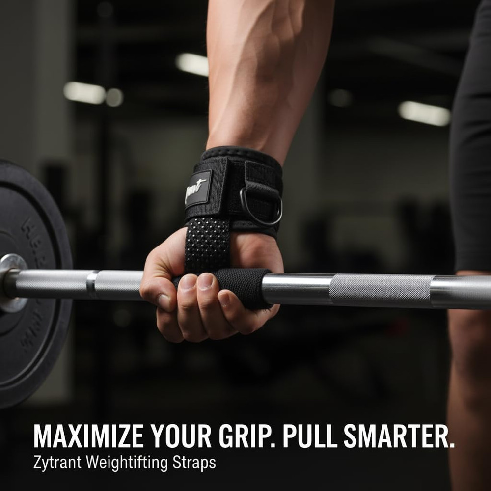 Heavy-Duty Weight Lifting Straps with Cuffed D Ring for Enhanced Grip
