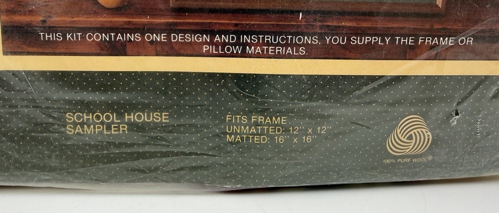 Sunset Needlepoint Kit 6469 "School House Sampler" ~ Sealed