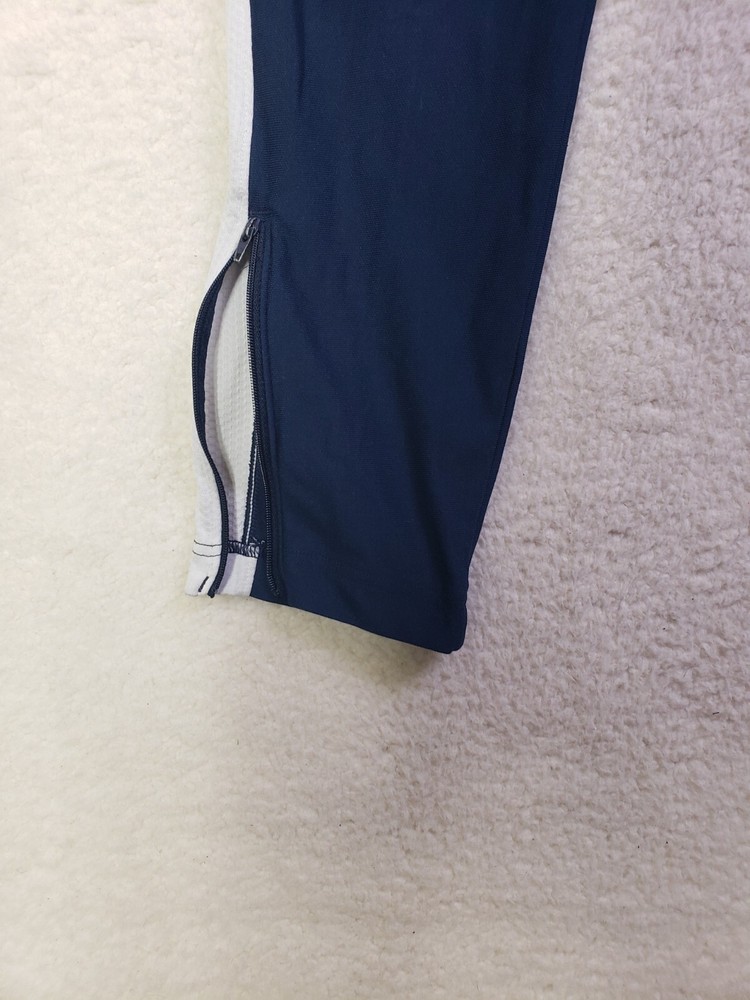 Under Armour Men Pants Large Blue 100% Polyester Drawstring Ankle Zip Activewear