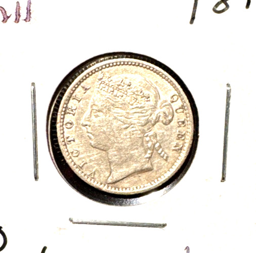 Straits Settlements 1891 10 cents KM 11 XF