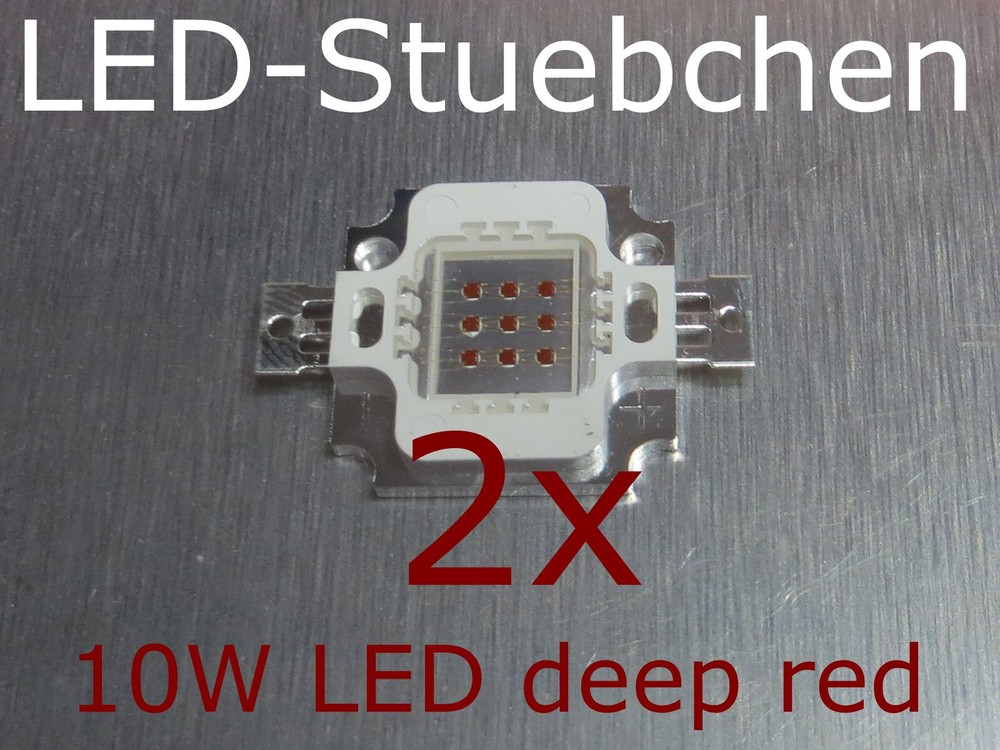 2x 10W high power LED deep red/deep red 660nm