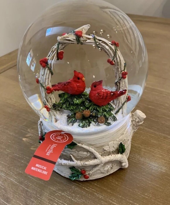 Martha Stewart Cardinal Musical Snow Globe