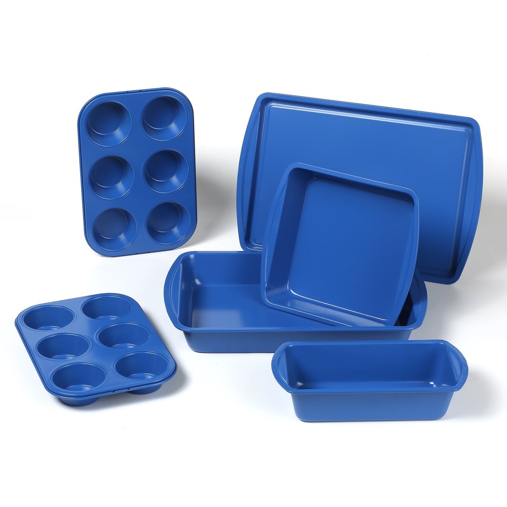 6 Piece Non-Stick Bakeware Sets, Easy for Release and Clean up, Gray