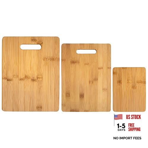 3-Piece Bamboo Cutting Board Set, 3 Assorted Sizes Solid 3 Piece Set