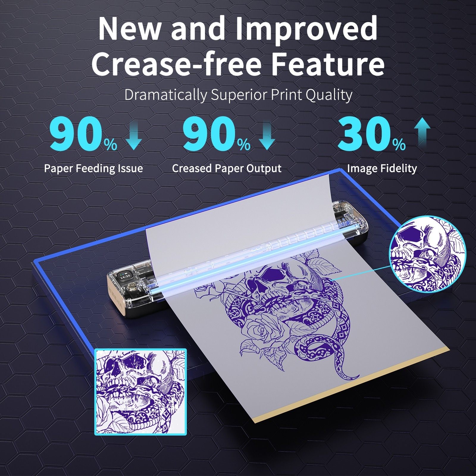 Bluetooth Tattoo Stencil Printer Thermal Transfer Machine Copier for A4 Paper PC