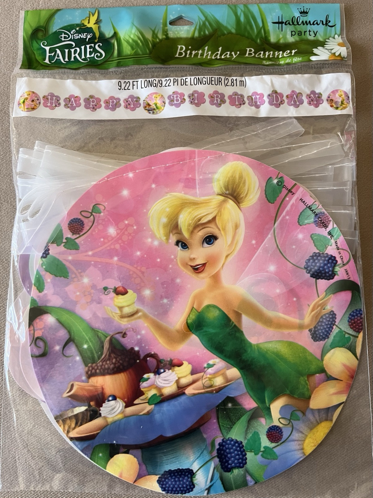 Disney Fairies Tinker Bell Birthday Banner By Hallmark~9.22 Feet Long, Brand New