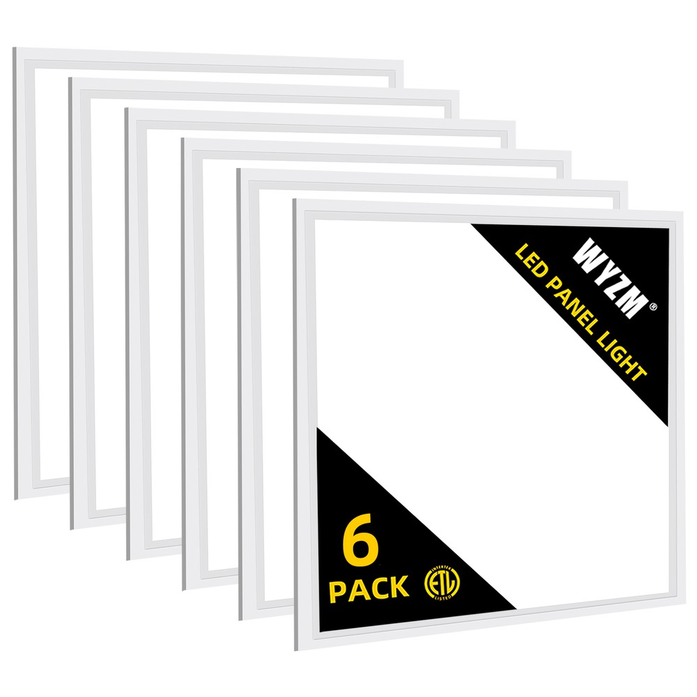 6 Pack 2X2FT LED Panel Light 45W Drop Ceiling Troffer Flat Fixtures 5000K White