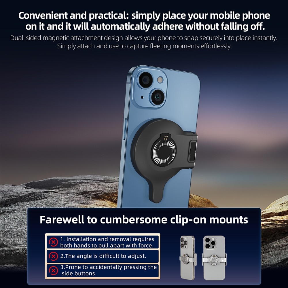 Magnetic Quick-Release Adapter Mount for DJI Osmo Mobile 8/7P/7 Tracking Module