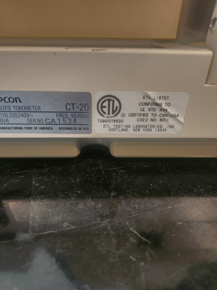 TOPCON CT-20 COMPUTERIZED NON TOUCH TONOMETER