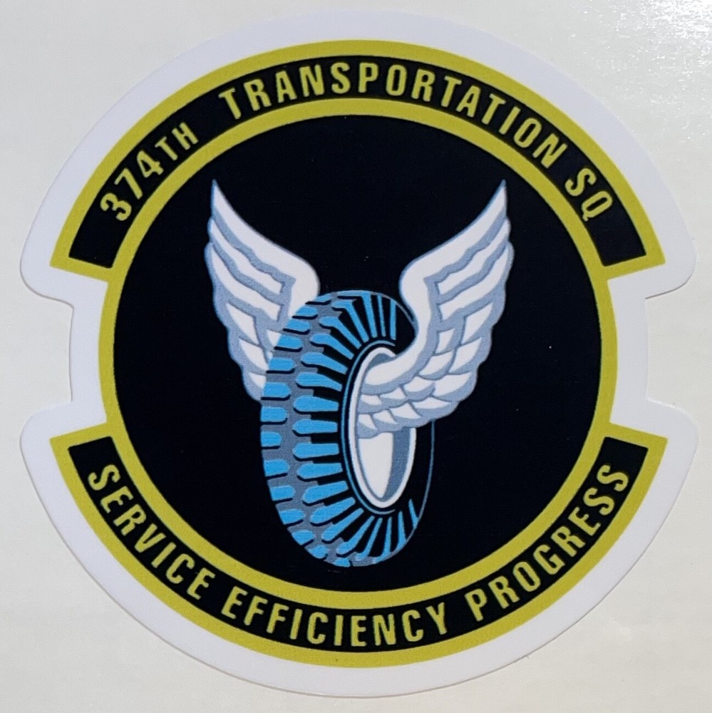 USAF 374th Transportation Sq Service Efficiency Progress Sticker Waterproof D938