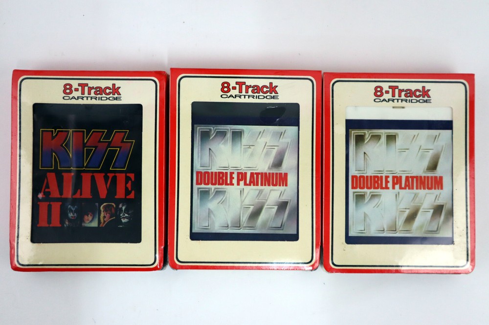 Lot of 3 - KISS - SEALED! 8 Track Tapes - Alive II, Double Platinum Vols. 1 & 2