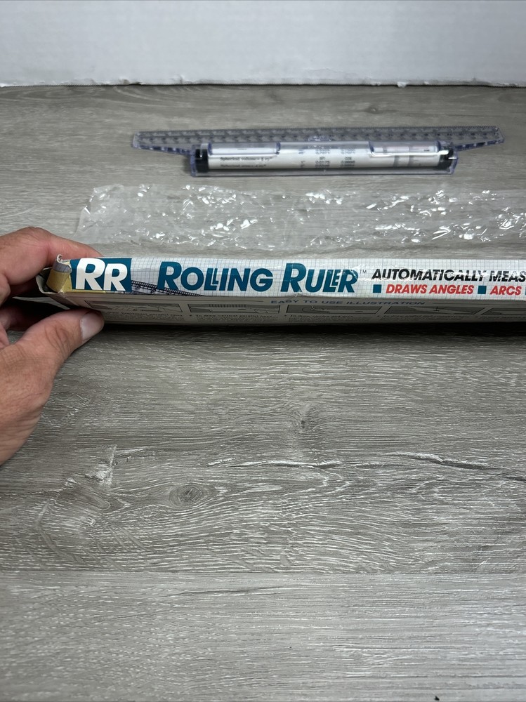 Vintage Rolling Ruler Compass Protractor T-Square Original Box Opened