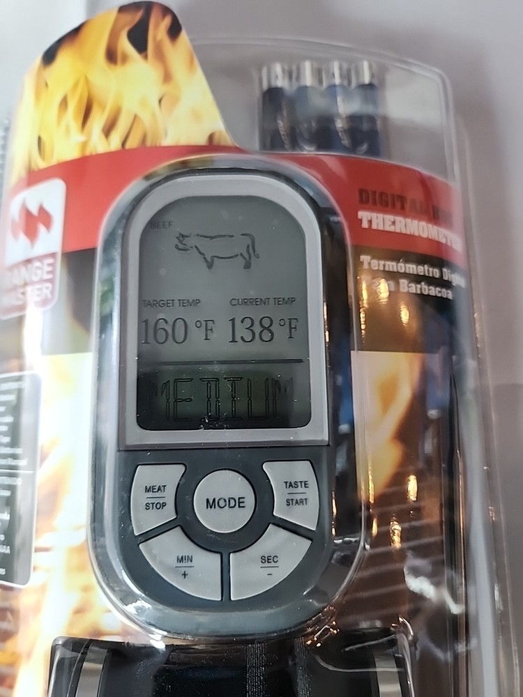 New Range Master Digital BBQ Thermometer Wireless Remote Grilling Summer NIB
