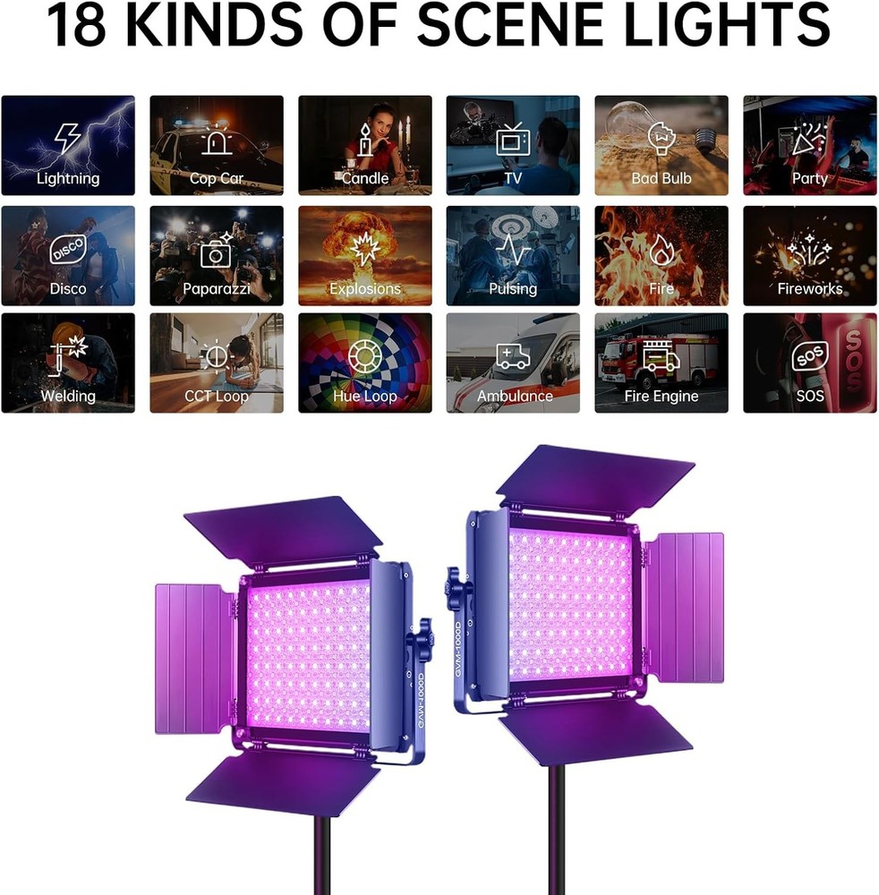 LED Video Light RGB Photography Lighting Kit