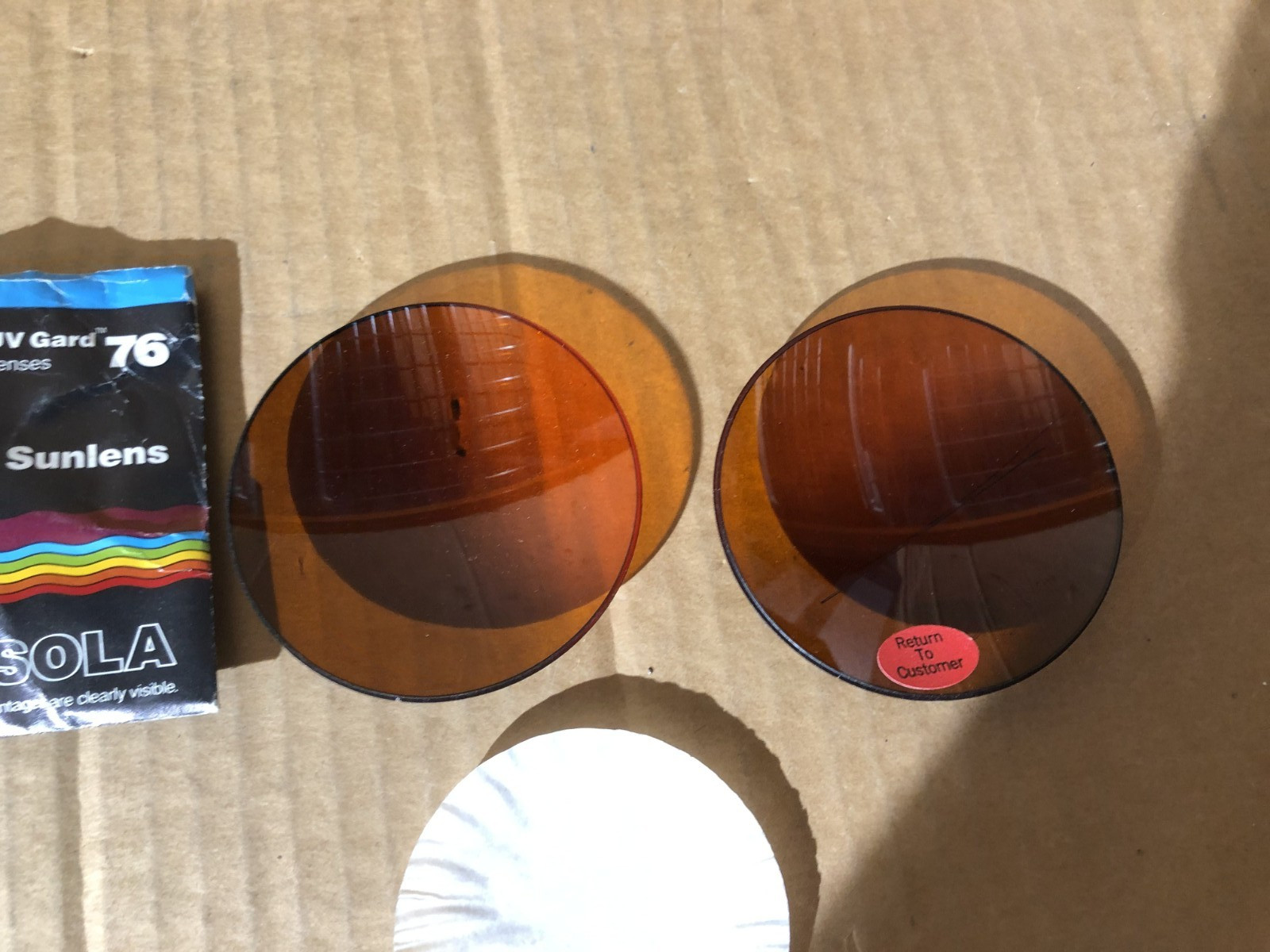 Uncut Stock Sunglass Lenses Pair Sola BlueGard W/ UV Gard 76 Blue Light Plano