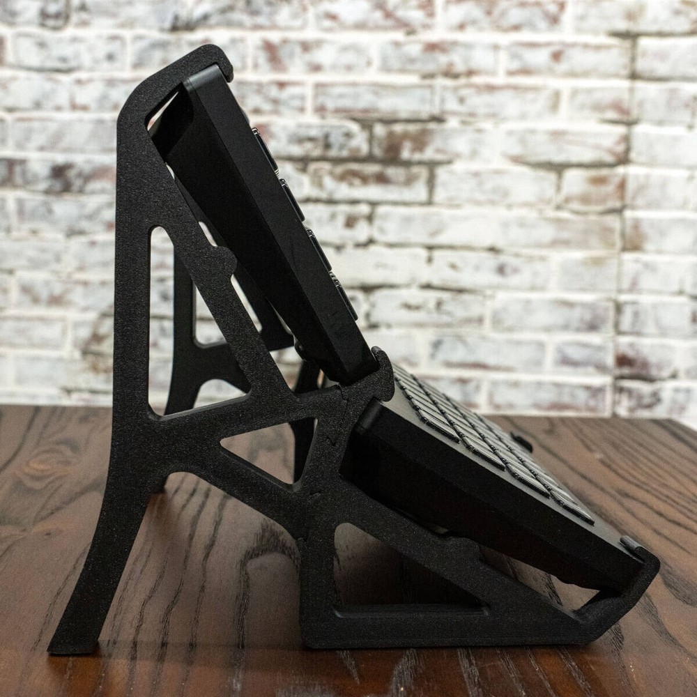 Stand for two “Elgato STREAMDECK XL” units placed vertically