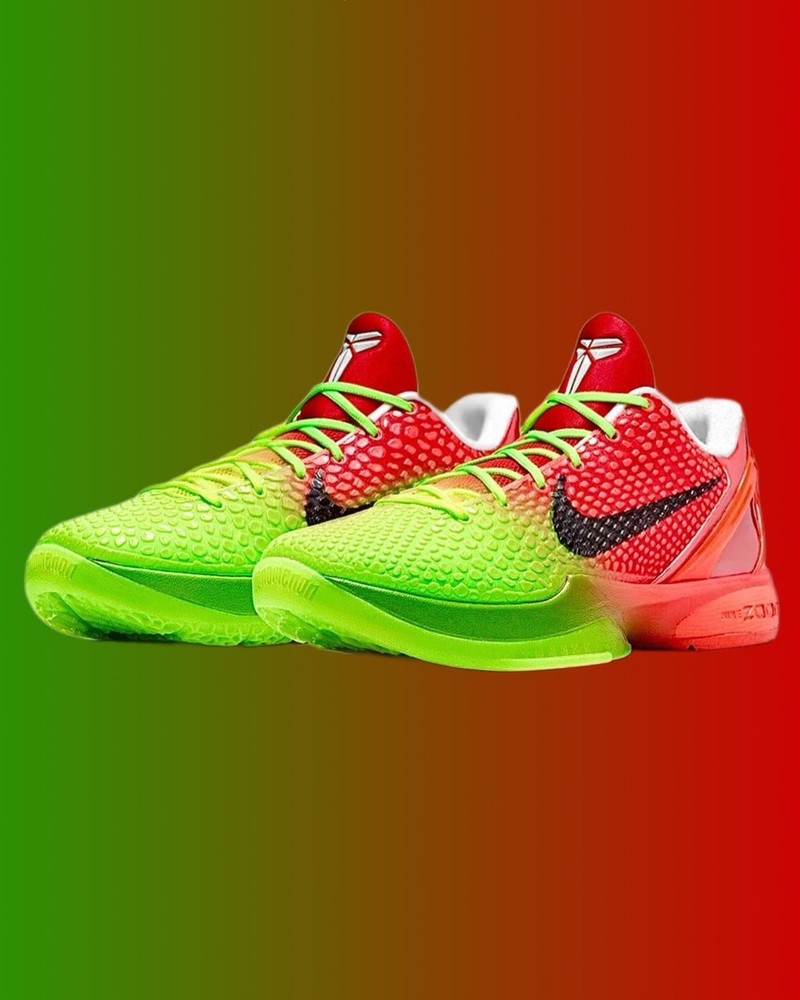 Kobe 6 Protro Split Grinch Men's Size US 7 - 11