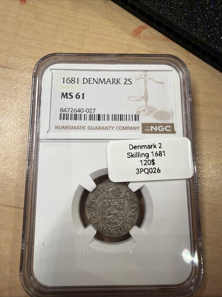 1681 Denmark 2 Skilling NGC MS 61