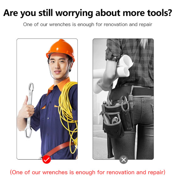 8-22mm Universal Torx Wrench Self-tightening Adjustable Both Ends Spanner Tools