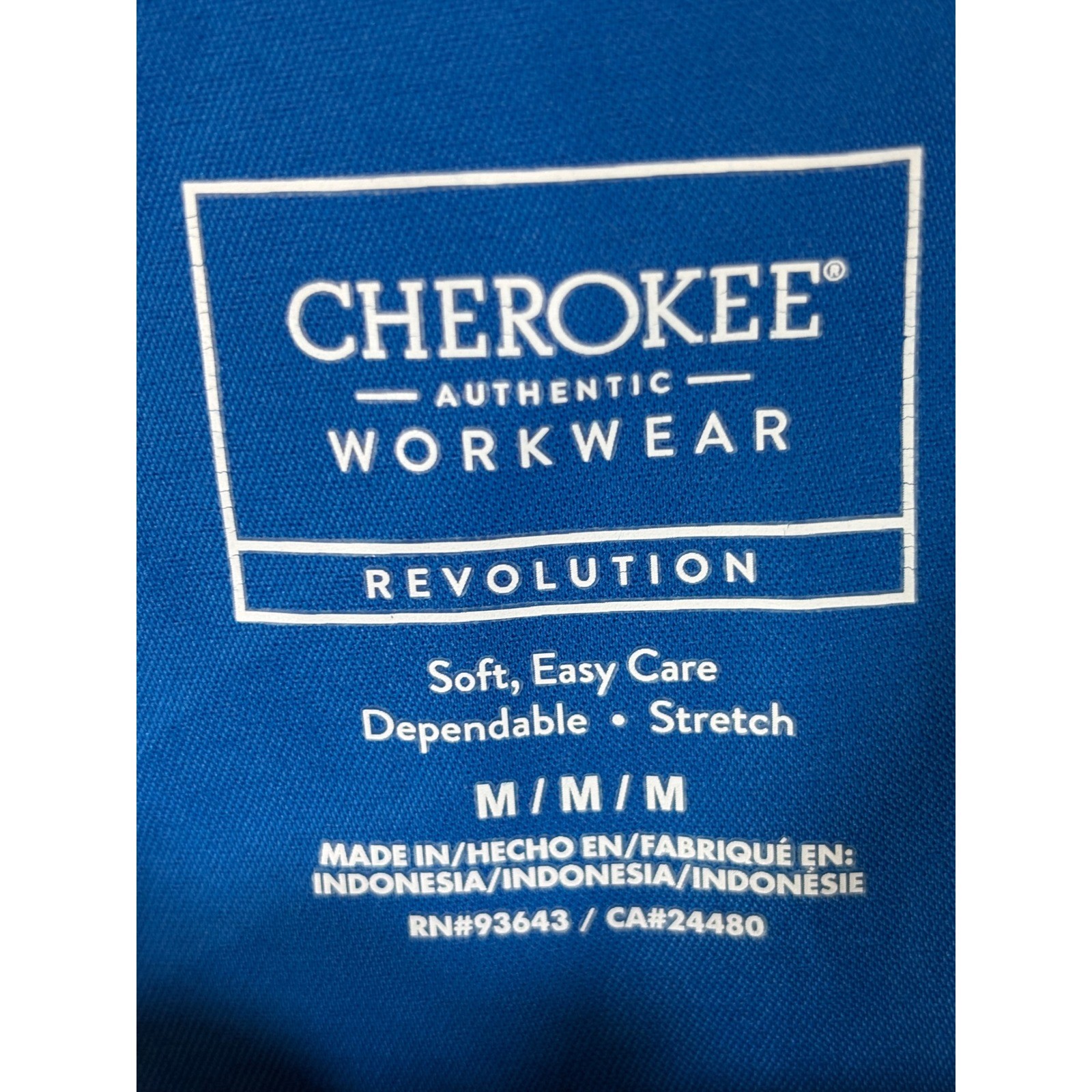 Cherokee Revolution Women's Medium Royal Blue V-Neck Scrub Top & Pants Set