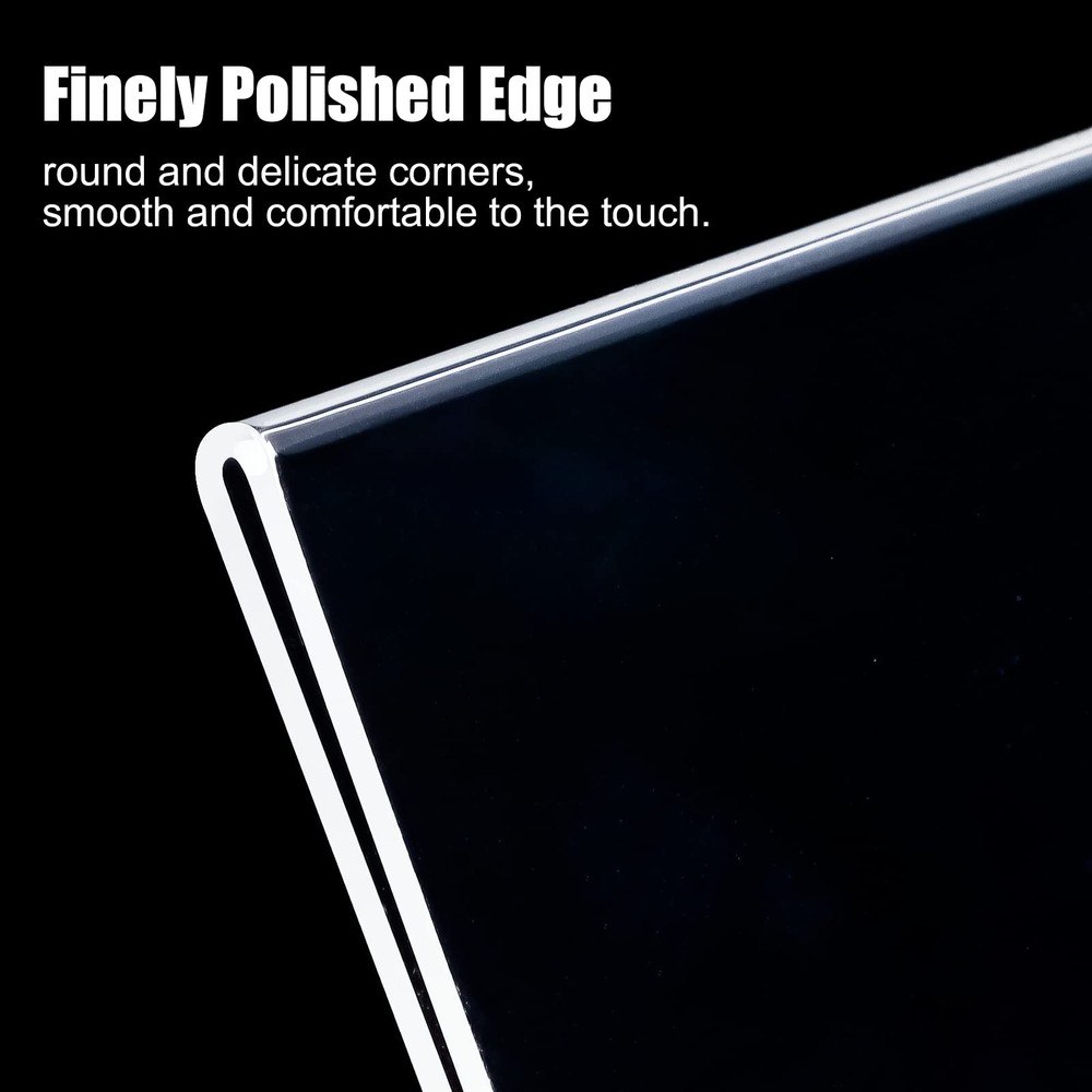 6pack 8.5x11 Acrylic, L Shape Clear Plastic, Menu Holder, Unbreakable Table s...
