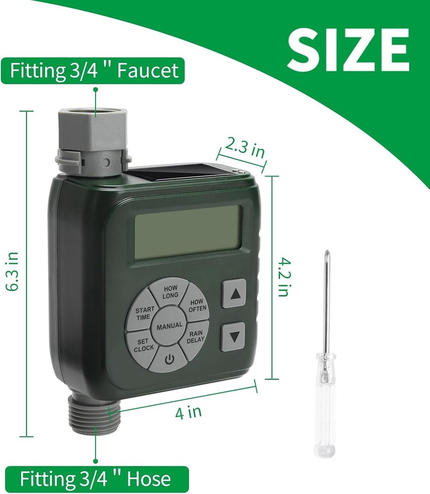 Zuomeng Sprinkler Timer Programmable Irrigation Water Timer Garden Hose (Green)