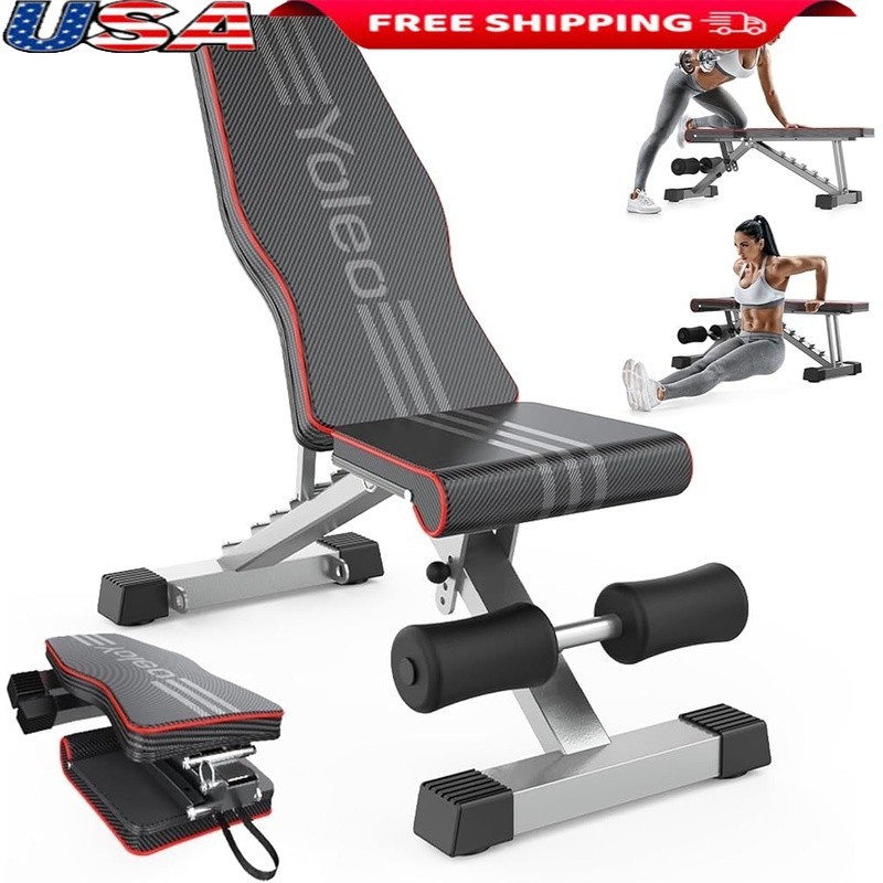 Adjustable Weight Bench Heavy Duty Portable Compact Foldable Full Body Workout