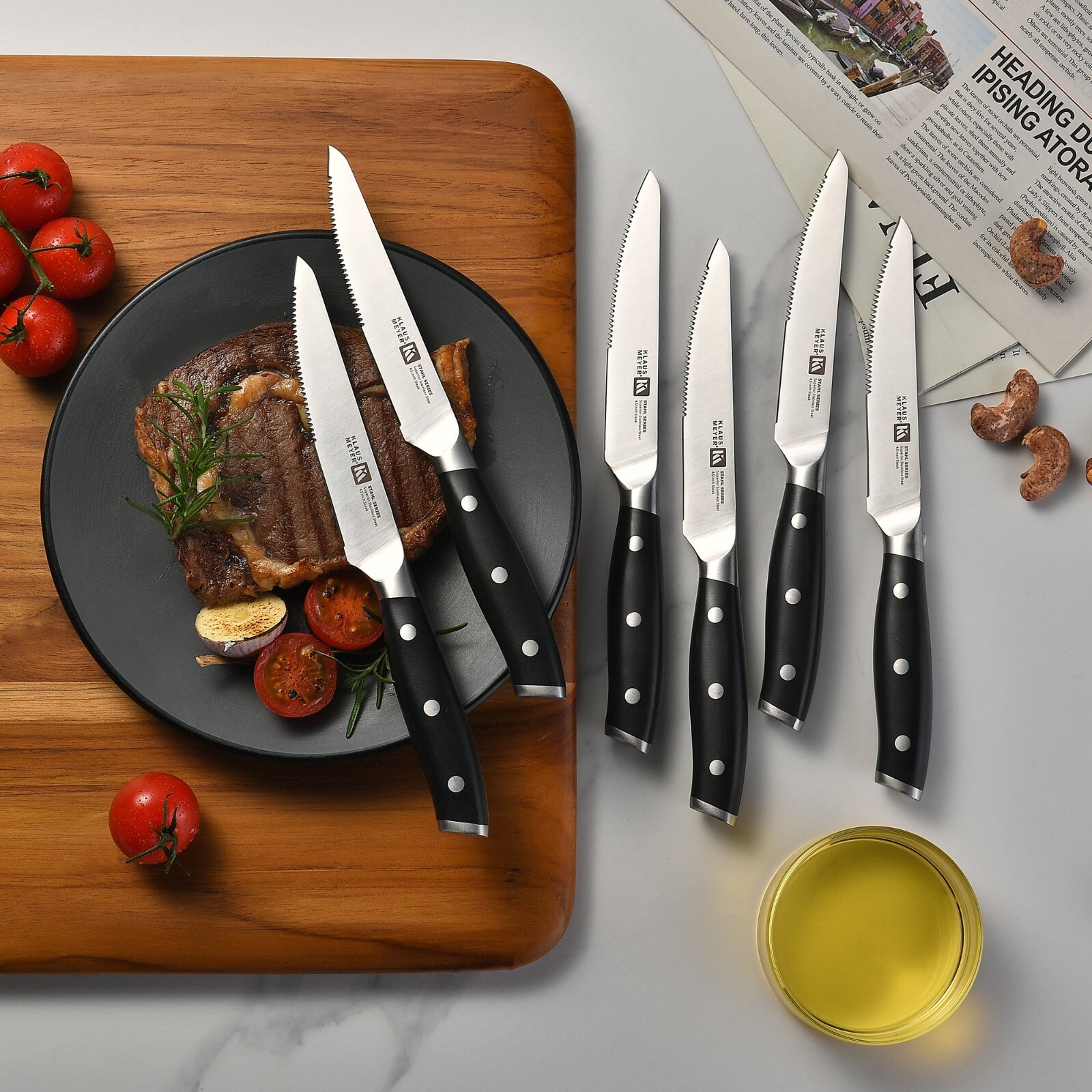 Klaus Meyer Stahl High Carbon Steel 13 Piece Knife Block Set